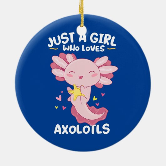 Gewoon een meisje dat van Axolotls houdt Kawaii Cu Keramisch Ornament (Achterkant)
