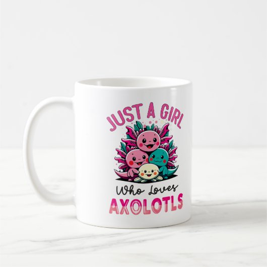 gewoon een meisje dat van Axolotls houdt Koffiemok (Links)