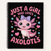 Gewoon Een Meisje Dat Van Axolotls Houdt Notitieboek (Voorkant)