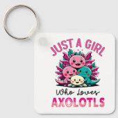gewoon een meisje dat van Axolotls houdt Sleutelhanger (Voorkant)