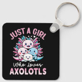 gewoon een meisje dat van Axolotls houdt Sleutelhanger (Achterkant)