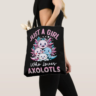 gewoon een meisje dat van Axolotls houdt Tote Bag