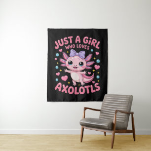 Gewoon Een Meisje Dat Van Axolotls Houdt Wandkleed