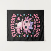 Gewoon Een Meisje Dat Van Axolotls Houdt Wandkleed (Voorkant (horizontaal))