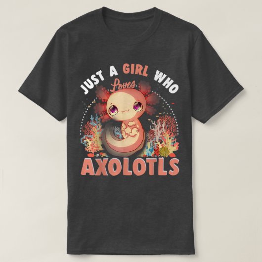 Gewoon een meisje dat van Axolotls Japans Anime Ot T-shirt (Design voorkant)