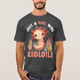 Gewoon een meisje dat van Axolotls Japans Anime Ot T-shirt