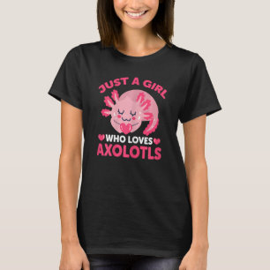 Gewoon een meisje dat van Axolotls Kinder Axolotl  T-shirt