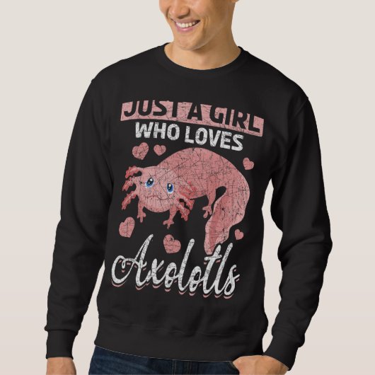 Gewoon een meisje dat van Axolotls Salamander Anim Trui (Voorkant)