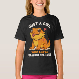 Gewoon een meisje dat van baardagamen houdt t-shirt