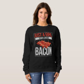 Gewoon een meisje dat van Bacon Barbecue Grilling Trui (Voorkant volledig)