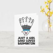 Gewoon Een Meisje Dat Van Badminton Houdt Kaart (Gele Bloem)