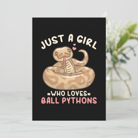 Gewoon een meisje dat van Ball Python houdt Save The Date (Staand voorkant)