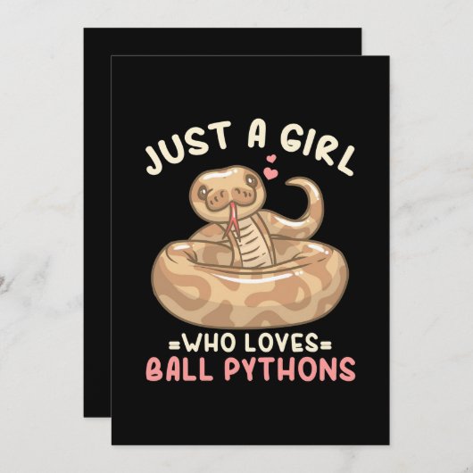 Gewoon een meisje dat van Ball Python houdt Save The Date (Voorkant / Achterkant)