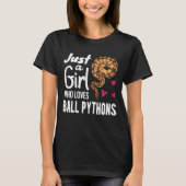 Gewoon een meisje dat van Ball Python T-shirt Snak (Voorkant)