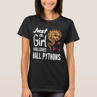 Gewoon een meisje dat van Ball Python T-shirt Snak