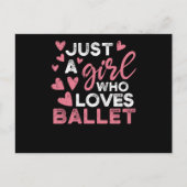 Gewoon een meisje dat van ballet ballerina danst h briefkaart (Voorkant)
