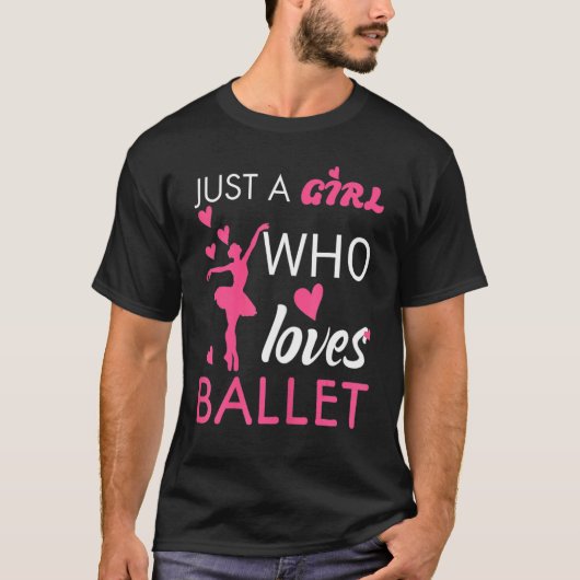 Gewoon een meisje dat van Ballet Ballet Dansend ho T-shirt (Voorkant)