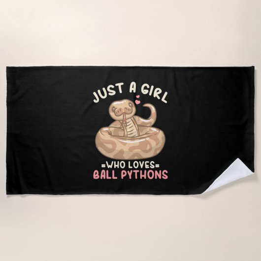 Gewoon een meisje dat van balpython houdt strandlaken (Voorkant)