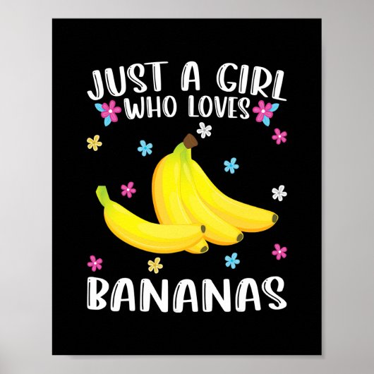 Gewoon een meisje dat van Bananas Cute Banana Love Poster (Voorkant)
