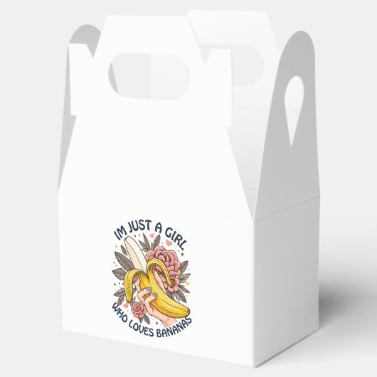 Gewoon een meisje dat van bananen houdt bedankdoosjes (Geopend)