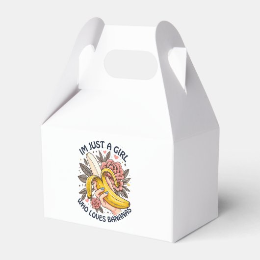 Gewoon een meisje dat van bananen houdt bedankdoosjes (Voorkant Zijde)