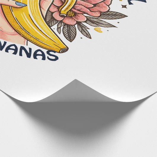 Gewoon een meisje dat van bananen houdt cadeaupapier (Hoek)
