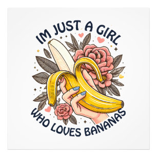 Gewoon Een Meisje Dat Van Bananen Houdt  Foto Afdruk