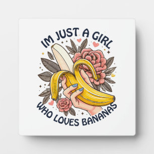 Gewoon een meisje dat van bananen houdt  fotoplaat