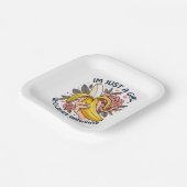 Gewoon een meisje dat van bananen houdt papieren bordje (Gebogen)