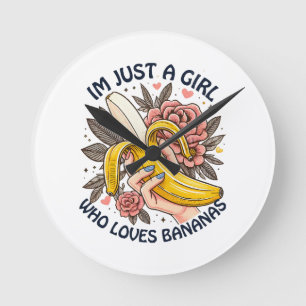 Gewoon Een Meisje Dat Van Bananen Houdt  Ronde Klok