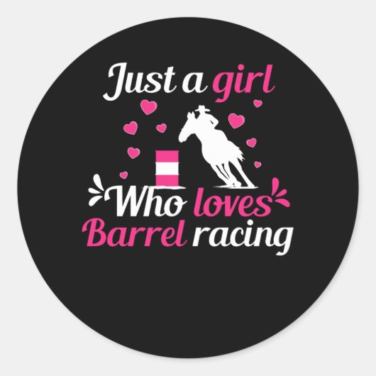 Gewoon een meisje dat van Barrel Racing houdt Ronde Sticker (Voorkant)