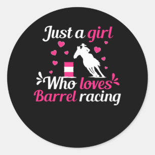 Gewoon een meisje dat van Barrel Racing houdt Ronde Sticker