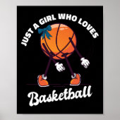 Gewoon een meisje dat van basketbal houdt - basket poster (Voorkant)
