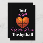 Gewoon een meisje dat van basketbal houdt kaart (Voorkant / Achterkant)