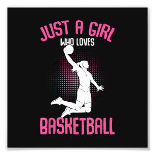 Gewoon een meisje dat van basketbal houdt kinderen foto afdruk