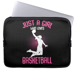 Gewoon een meisje dat van basketbal houdt kinderen laptop sleeve