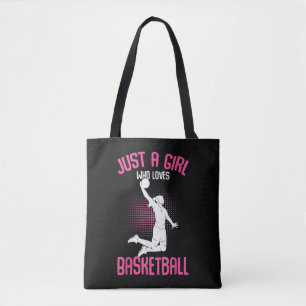 Gewoon een meisje dat van basketbal houdt kinderen tote bag
