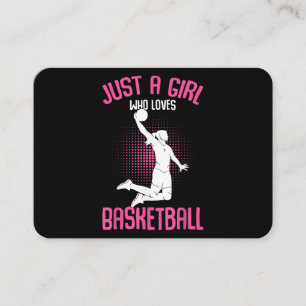 Gewoon een meisje dat van basketbal houdt kinderen visitekaartje