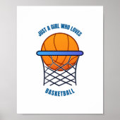 gewoon een meisje dat van basketbal houdt poster (Voorkant)