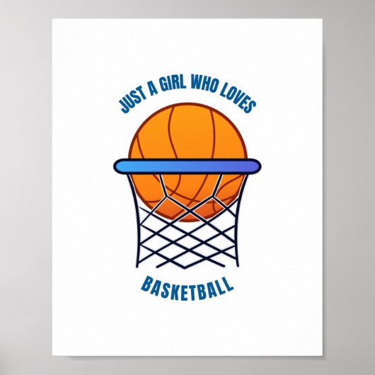 gewoon een meisje dat van basketbal houdt poster (Voorkant)