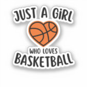 Gewoon een meisje dat van basketbal houdt sticker (Voorkant)