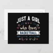 Gewoon een meisje dat van Basketball Funny Gifts h Briefkaart (Voorkant / Achterkant)