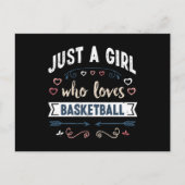 Gewoon een meisje dat van Basketball Funny Gifts h Briefkaart (Voorkant)