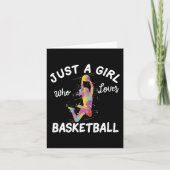 Gewoon een meisje dat van Basketball Girl houdt Kaart (Voorkant)