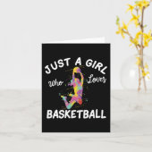 Gewoon een meisje dat van Basketball Girl houdt Kaart (Gele Bloem)