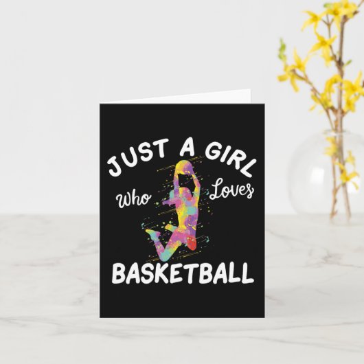 Gewoon een meisje dat van Basketball Girl houdt Kaart (Gele Bloem)