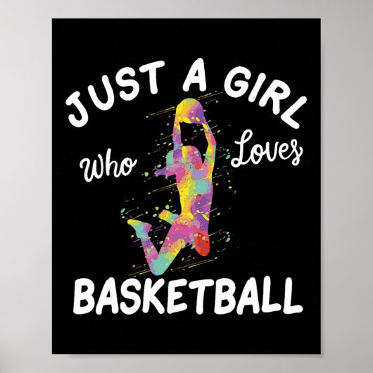 Gewoon een meisje dat van Basketball Girl houdt Poster (Voorkant)