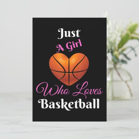 Gewoon een meisje dat van Basketball houdt Kaart (Staand voorkant)