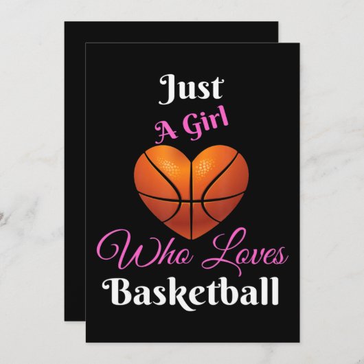 Gewoon een meisje dat van Basketball houdt Kaart (Voorkant / Achterkant)