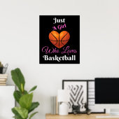 Gewoon een meisje dat van Basketball houdt Poster (Thuiskantoor)